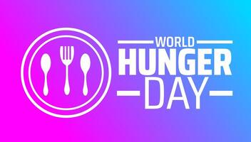 World Hunger Day background banner or poster design template. observed every year in May. Holiday concept. Use to any Template, card, poster, placard, template. vector