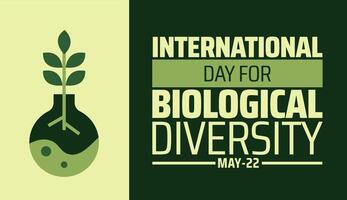 International Day for Biological Diversity background banner or poster design template. observed every year in May. Holiday concept. Use to any Template, card, poster, placard, template. vector