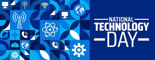 world technology day Geometric shape pattern background banner or poster design template. vector