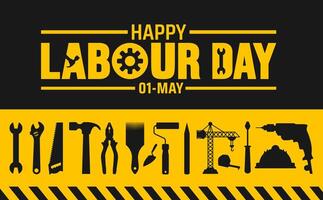 Happy Labour Day background, banner or poster design template. Observed on May 1st. it honors workers contributions. This bright features vector