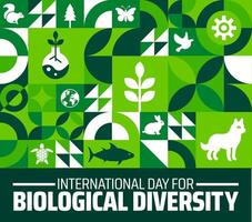 International Day for Biological Diversity Geometric shape pattern background vector
