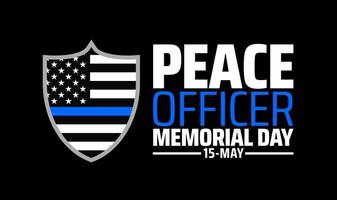 Peace Officer Memorial Day background banner or poster design template. observed every year in May. vector
