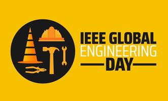 IEEE Global Engineering Day background banner or poster design template. observed every year in May. Holiday concept. Use to any Template, card, poster, placard, template. vector