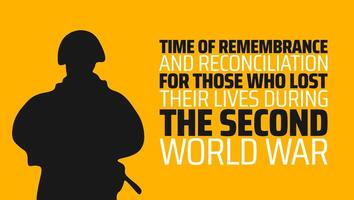 Time of Remembrance and Reconciliation for Those Who Lost Their Lives During the Second World War background banner or poster design template. observed every year in May. Holiday concept. vector