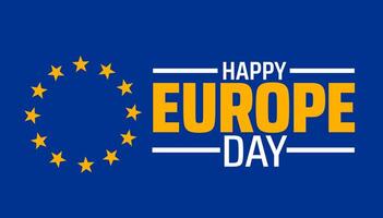 Europe day background banner or poster design template. observed every year in May. Holiday concept. Use to any Template, card, poster, placard, template. vector