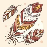 a design of boho style feathers with intric vector