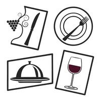 a set of minimalist food icons including a fork vector