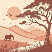 a horizontal vintage composition with a setting vector