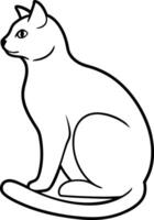 Cat Silhouettes Line Art Minimalist Feline Poses Set vector