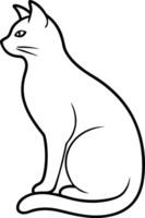 Cat Silhouettes Line Art Minimalist Feline Poses Set EPS vector