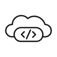 Cloud based coding icon, representing cloud computing and software development., vector