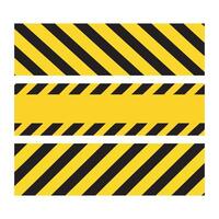 yellow and Black Caution Tape Stripes Set, Seamless barrier tape. Construction border. Black and yellow restriction line. Do not cross boundary tape vector