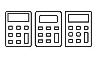 Simple Line Art Illustration of Calculators icons set vector