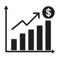 graph showing increasing financial growth, Growing bar graph icons, vector