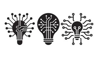 Innovative Ideas Powered by Technology, Idea lightbulb icon. Inspiration creativity lamp icon, Innovation icon set with lightbulb and gear sign vector