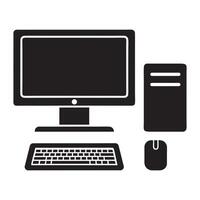 Computer screen sizes with keyboards and mouse icon vector