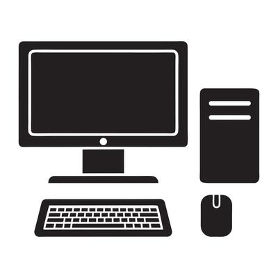 Computer screen sizes with keyboards and mouse icon