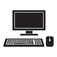 Computer screen sizes with keyboards and mouse icons, Illustration of a Computer Setup vector