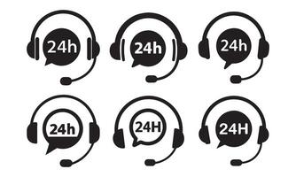 Set of Support Headphone Icons, Support Service Icons, Different vector