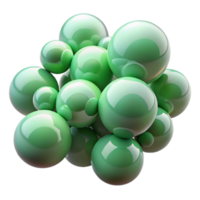 wonderful harmonious minimalist A field of translucent spheres in varying sizes and shades of green, overlapping and interacting, soft diffused lighting, Minimalist style genuine png