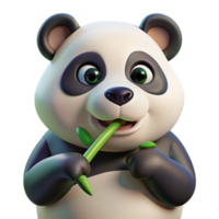 dramatic abstract A giant panda munching on bamboo, close up portrait with soft lighting, in a cute and cuddly style premium png