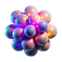 dreamy dramatic A cluster of luminous orbs in varying sizes and colors, emitting a bright, pulsating glow, rave lighting with motion blur, Psychedelic style genuine png
