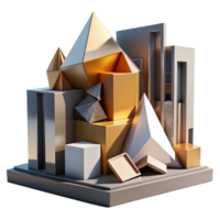 harmonious immaculate Deconstructivist architecture, fragmented forms, sharp angles, contrasting materials, dramatic lighting, professional png