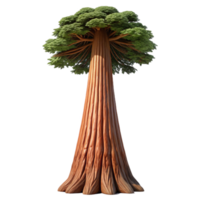 splendid energetic surreal A giant sequoia tree reaching towards the sky. Imposing scale, detailed bark texture detailed png