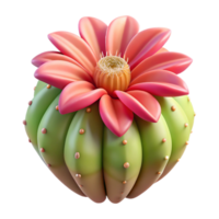 stunning dreamy art deco A cactus flower blooming in the harsh desert sun. Detailed textures, vibrant colors masterfully captured png