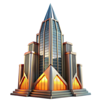 striking victorian Art Deco skyscraper, chrome and glass, sharp lines, sunset lighting, volumetric lighting, ray tracing, highly detailed, intricate, Art Deco style gallery standard png