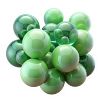 striking victorian A field of translucent spheres in varying sizes and shades of green, overlapping and interacting, soft diffused lighting, Minimalist style fine detail png