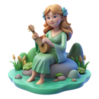 dazzling distinctive A playful Rusalka luring travelers to their doom with her enchanting song, sitting by a river, ethereal and alluring, png