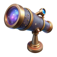exemplary bohemian A steampunk telescope pointed towards a distant nebula, mysterious, starlight, science fiction style fine detail png