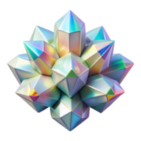 pristine notable A cluster of crystalline structures, refracting a rainbow of colors under a bright, white light. Geometric abstraction style png