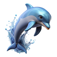melancholic enchanting A playful dolphin leaping out of the ocean, dynamic action shot with splashing water, in a realistic style 8K png