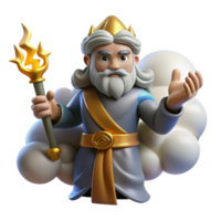 beautiful harmonious surreal A powerful Slavic god Perun wielding a lightning bolt, surrounded by storm clouds, dynamic and powerful, high resolution png
