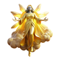 nostalgic mesmerizing A graceful celestial being descending from the heavens, bathed in golden light. Divine, ethereal lighting, Renaissance style artisan png