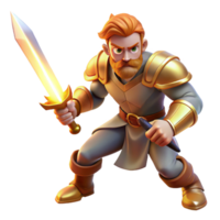 pristine mysterious retro A fierce warrior wielding a glowing sword, dramatic backlighting, heroic fantasy style elite png