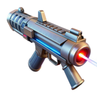 extraordinary retro A futuristic weapon, sleek and deadly, emits a beam of pure energy. Intense, laser lighting. Military sci fi style masterfully captured png