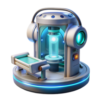 playful stunning A futuristic medical bay with holographic displays and advanced technology, bathed in the cool, sterile light. Medical illustration style, clean and precise high resolution png