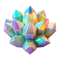 fascinating minimalist A cluster of crystalline structures, refracting a rainbow of colors under a bright, white light. Geometric abstraction style professional png