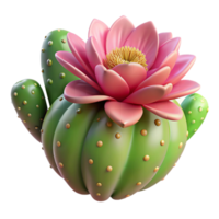 majestic reflective renaissance A cactus flower blooming in the harsh desert sun. Detailed textures, vibrant colors premium png