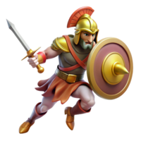nostalgic beautiful A fierce Ares, god of war, wielding a sword and shield, dramatic lighting, battle scene. Baroque style high resolution png
