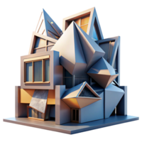glorious standout Deconstructivist building, fragmented forms, sharp angles, dynamic lighting, abstract, architectural style png