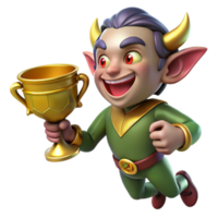 beautiful passionate impressionist A mischievous imp stealing a golden chalice, dimly lit tavern scene, cartoon style flawless png