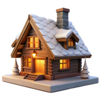 majestic quintessential Swiss chalet, wood and stone, snowy mountain backdrop, warm firelight, cozy, rustic style png