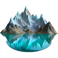 breathtaking standout A majestic mountain range reflected in a still lake. Mirrored reflection, serene atmosphere png