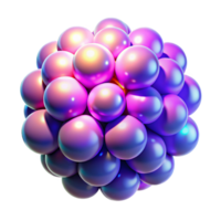 gorgeous organic A cluster of luminous orbs in varying sizes and colors, emitting a bright, pulsating glow, rave lighting with motion blur, Psychedelic style handcrafted png