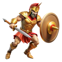 dazzling ethereal traditional A fierce Ares, god of war, wielding a sword and shield, dramatic lighting, battle scene. Baroque style elite png