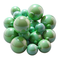 fascinating romantic tropical A field of translucent spheres in varying sizes and shades of green, overlapping and interacting, soft diffused lighting, Minimalist style artisan png